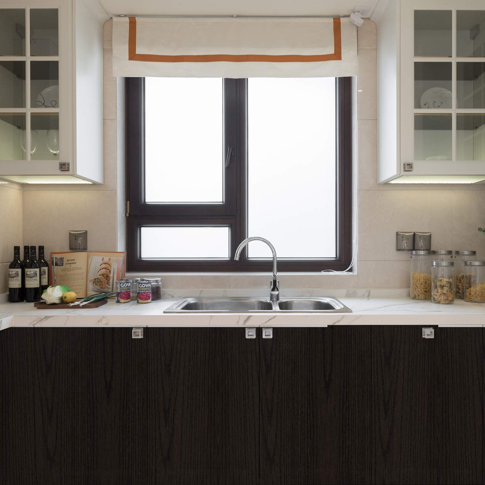 Brown Black Wood Contact Paper 24 X 196 In  Self-adhesive Wallpaper Peel And Stick Removable Decorative Wall Covering Vinyl Film For Shelf Liner Furniture Kitchen Cabinet Countertop Drawer