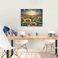 thumbnail image 5 of Lsque Starry Sky Moon Sunflower Print Wall Art – Decorative Picture for Living Room, Bedroom, and Office (Horizontal), 5 of 6