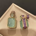 thumbnail image 6 of Large Rectangle/WaterDrop Green Chalcedony Earrings - Shanali Jewelry, 6 of 7