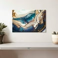 thumbnail image 2 of Elephant Stock Agate Ripples Abstract Wall Art - Horizontal Canvas Wall Art - Dining Room Wall Decor - Abstract Canvas - Blue And Gold Decor - 12" x 8", 2 of 8