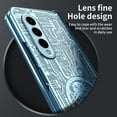 thumbnail image 6 of Nalacover Folding Case for Samsung Galaxy Z Fold 3, Mechanical Legend Electroplated Texture Non-Fingerprints Cover with Hinge Protection Lens Hole Design Anti-Fall Shockproof Case,Blue, 6 of 7