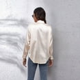 thumbnail image 2 of Jdlsppl Women's Soft Top Casual Button Up Shirt Long Sleeve Thin Loose Button Up Button Fashion Button Down Shirt Golden Large, 2 of 4