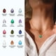 thumbnail image 3 of Collar de piedra de nacimiento Uxcell para mujeres, collar de colgante de circonio cúbico en forma de lágrima, esmeralda, 3 of 7