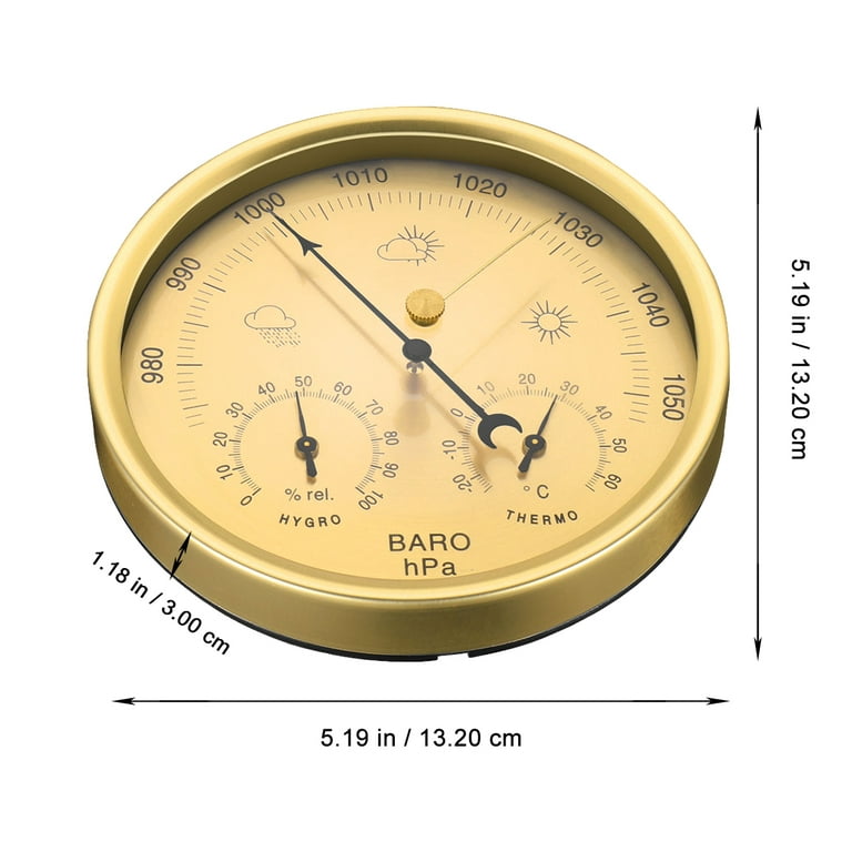Weather Barometer Wall Mounted Station Barometric Pressure Gauge Digital Analog, Size: 13, Other