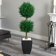 thumbnail image 6 of Nearly Natural 4.5' Cypress Artificial Topiary with Black Planter UV Resistant, 6 of 7