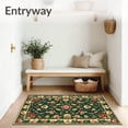 thumbnail image 3 of ODIKA 8'x10' Machine Washable Non-Slip Area Rug, Timeless Garden Bloom with Bold Floral Geometry High Traffic Rug, Green, 86863, 3 of 7