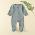 thumbnail image 2 of 9-12Months Newborn Baby Fall And Winter Clothes Toddler Footed Zipper Rompers Bodysuit Newborn Pajamas, 2 of 9
