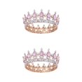 thumbnail image 4 of VONKY Alloy Exquisite Craft And Delicate Pattern Rhinestone For Wedding Or Bridal Electroplated Gold  + pink 2Set, 4 of 6