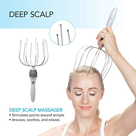 Lymphatic System Head And Neck - U.S. Jaclean USJ-625 Felicity 5-in-1 Vibrating Massage System; Standard Head and Body Massager is Specially Designed To Stimulate Nerve Endings on Your Scalp, Temples, and Neck