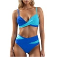 thumbnail image 2 of Warop Women's Split Set Shoulder Tether Bikini Swimsuit Strappy Backless Bathing Suit for Summer Pool Party, 2 of 5
