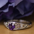 thumbnail image 6 of 10k White Gold Round Amethyst And Diamond Ring, 6 of 8