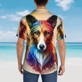 thumbnail image 4 of Gaeub Colorful Art Dog Print Men's Hawaiian Shirt,Button Down Short Sleeves Shirts,Tropical Beach Casual Button Down Shirts,X-Large, 4 of 7