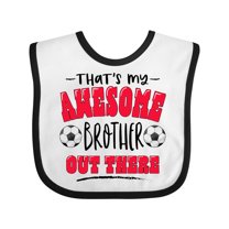 Inktastic That's My Awesome Brother out There with Soccer Balls Boys or Girls Baby Bib