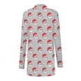 thumbnail image 4 of AUNVITO Women's Christmas Printed Cardigan Long Sleeve Irregular Jacket Top Soft Milk Silk Casual Party Wear Loose Regular Fit Red Winter Cozy Outerwear, 4 of 7
