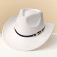 thumbnail image 3 of Classic Western Cowboy Hat for Everyday Outdoor Leisure and Country Style Accessories, White, 3 of 4