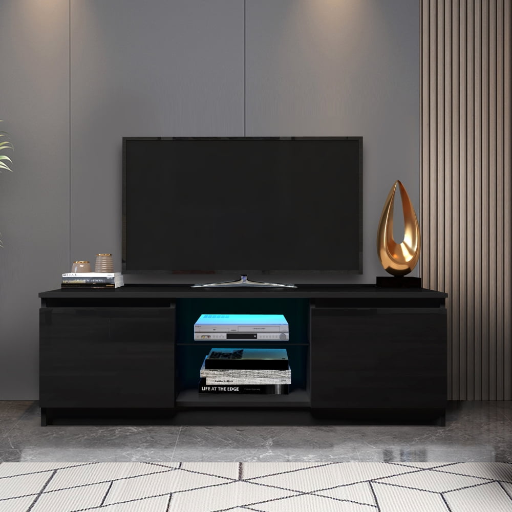 Private Jungle Modern TV Stand for TVs up to 65", LED Entertainment Center w/12 Colors, Remote Control Lights Private Jungle Modern TV Stand for TVs up to 65", LED Entertainment Center w/12 Colors, Remote Control Lights