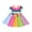 Multicolor, variant on Pejock 18M-6 Years Baby Girls Layered Tulle Tutu Dress Toddler Kids Baby Girls Fashion Cute Short Sleeve Sweet Rainbow Stitching Ruffle Dress