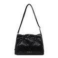 thumbnail image 3 of Bolsos de hombro de PU con lazo fruncido a la moda, bolso de mano con cierre de hilo sólido, gran oferta 2024, bolso de mujer de alta calidad, bolsos de señora, 3 of 5