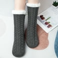 thumbnail image 3 of Loritta Women's Fuzzy Slipper Socks Winter Cozy Warm Thick Socks with Non-Slip Grippers, 2 Pairs, 3 of 7