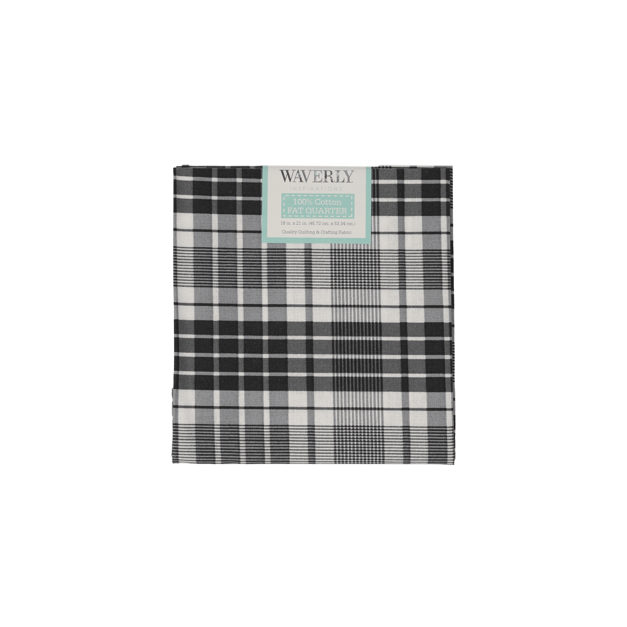 Waverly Inspirations, 100% Cotton, Sewing & Crafting, Anna Plaid Onyx, Fat Quarter, Prints, 21 x 18