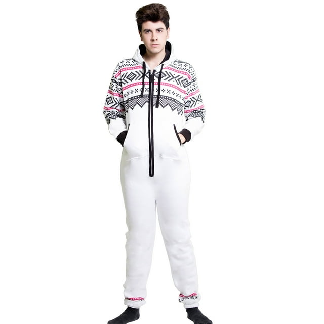Combinaison de Mode pour Hommes Adultes une Pièce Pyjama Sans Pieds