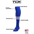 thumbnail image 4 of Dugout 3 Stripe Over the Knee Baseball Socks Pattern B (Royal/White, Medium), 4 of 5