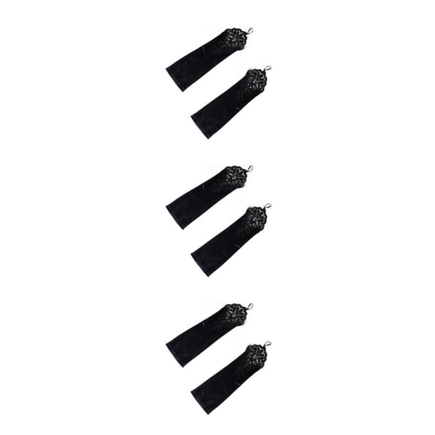 Jumpingount 1 par de guantes largos, manopla sin dedos, accesorios ligeros para mujer, guantes clásicos ahuecados, manoplas hasta el codo Type1 NO1