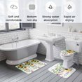 thumbnail image 6 of Country Flower Bathroom Rugs Set Watercolor Yellow Sunflower Purple Floral Green Leaf Plant Non Slip Absorbent Bath Mats 3 Piece Set, U-Shaped Floor Mat, Toilet Seat Cover Small Size, 6 of 9