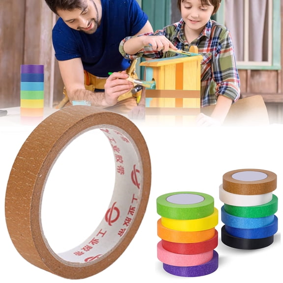 Painter’s Masking Tape – 8mm Brown Crepe Paper Tape for Wall Edging, DIY Projects & Craft Precision (Paper)