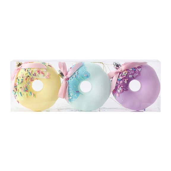 HCTSHG 3/4 Pcs Christmas 3D Cupcake Ornaments for Christmas Tree Hanging Candy Cane Cupcake Ornaments Lollipop Dessert Decoration for Xmas Party Tree Pendant Decorations