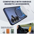 thumbnail image 4 of For Samsung Galaxy A25 5G Phone Case,With 360°Rotatable Contractile Ring Kickstand,Compatible with Mag-safe,Heavy Duty Protection,Rugged Shockproof Anti-Scratch Durable Phone Case,Blue, 4 of 6