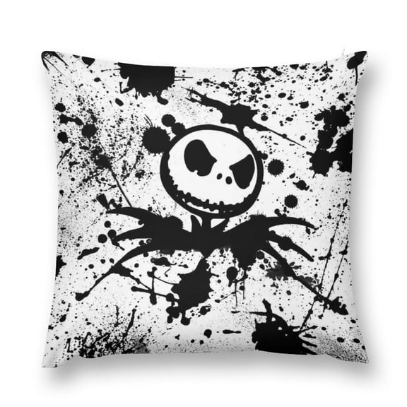 The Nightmare Before Christmas Square Pillowcase Plush Pillowslip Soft Pillow Cover Decorative Cushion Cases for Car Sofa Bedroom 12"x12"