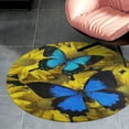 thumbnail image 4 of Stunning Blue Butterfly On Sunflowers Round Carpet Circle Rug Outdoor Patio Area Rug Washable Large Area Rugs Hallway Room Decor Fitness Mats, 4 of 8