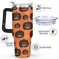 thumbnail image 3 of Happy Halloween Pumpkin Tumbler with Handle and Straws 40 oz Stainless Steel Halloween Travel Coffee Mug Birthday Present for Men Dad Son Husband Gifts for Him/Her Water Bottle, 3 of 7