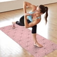 thumbnail image 5 of Pink Geometric Lattice Pattern Hot Yoga Mat Towel Non Slip for Hot Yoga - Quick-Drying Yoga Mat Cover with 4 Corner Pockets with Travel Bag - Hot Yoga Towel Non Slip 70"x26", 5 of 5