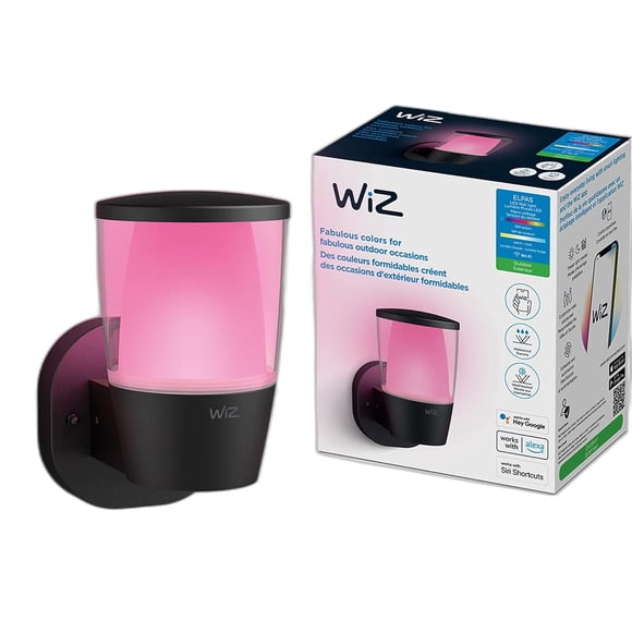 WiZ Connected Outdoor Light Fixture - Smart Wi-Fi Wall Light - Outdoor LED Porch Light - 16 Million Colors - Compatible with Alex