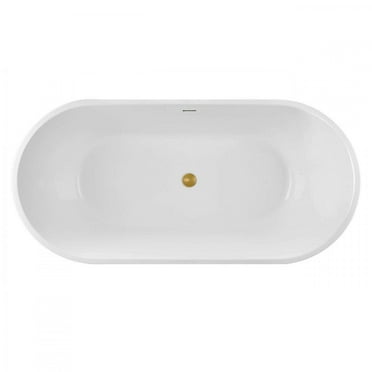 Mia 47 Inch Freestanding Acrylic Soaking Tub - No Faucet Drillings