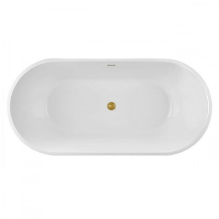 Mia 67 Inch Freestanding Acrylic Soaking Tub - No Faucet Drillings