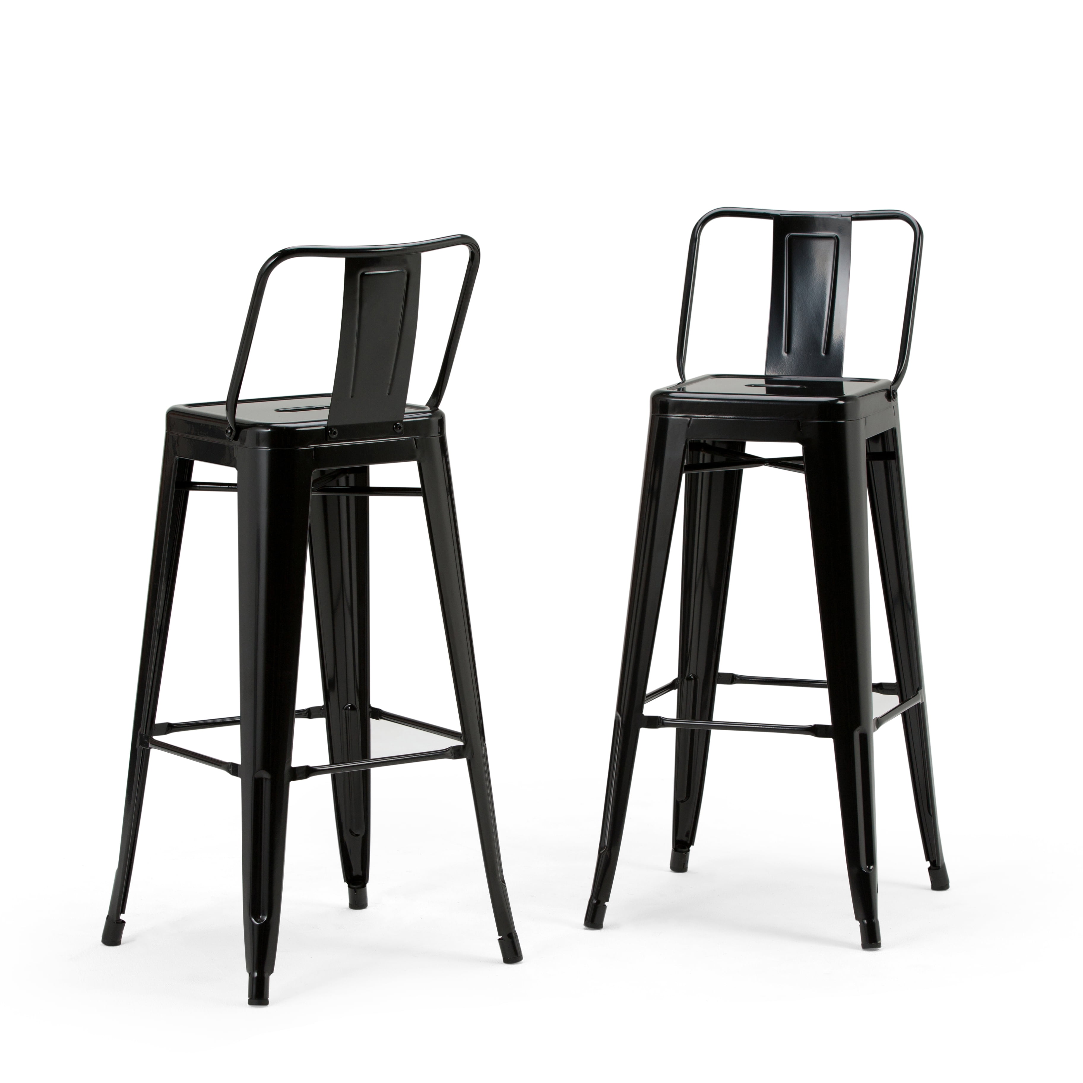 Rayne Industrial Metal 30 inch Bar Stool (Set of 2) in Black