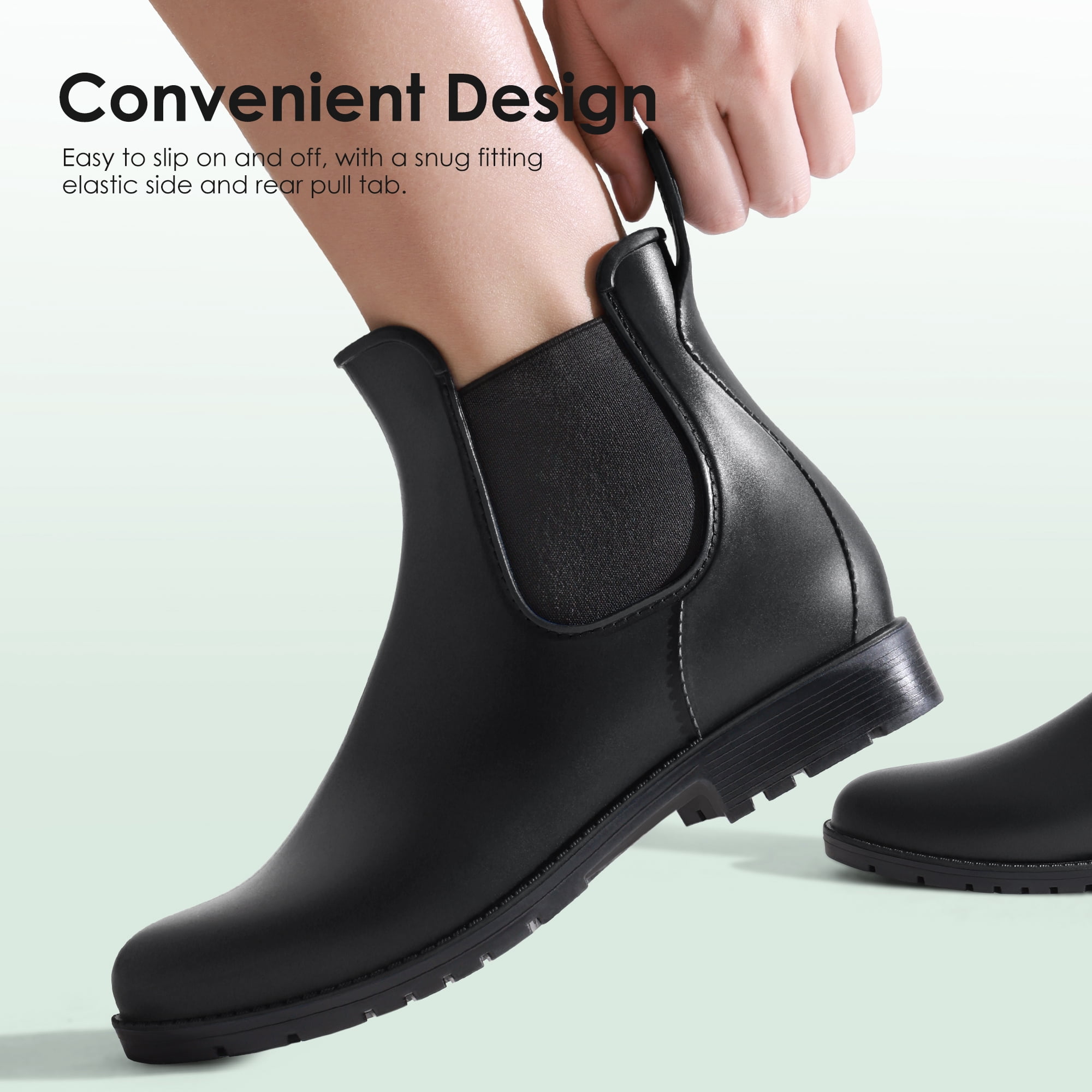 DREAM PAIRS Women's Ankle Rain Boots Chelsea Short Boots Waterproof Elastic Slip On Lightweight Comfortable Garden Outdoor Shoes