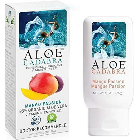 Aloe Cadabra Organic Personal Lube Vegan Edible Mango Passion 2.5 (Best Lube For Dryness)