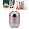 thumbnail image 4 of Hot Food Container, Sealed Kept Freshness Portable Preservative Insulated Soup Containers Spill Proof Multi Layer  For Travel For Student For Work Stainless Steel Color,Rose, 4 of 8