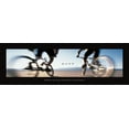 thumbnail image 2 of Frontline 32x13 Gold Ornate Wood Framed with Double Matting Museum Art Print Titled - Push - Bicycle, 2 of 4