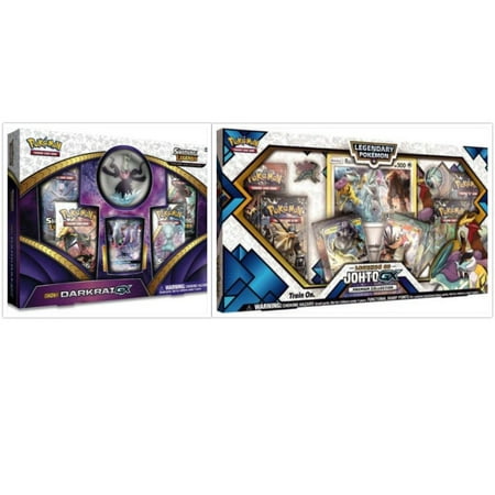 Pokemon Shining Legends Darkrai GX Box and Legends of Johto Premium GX Box Trading Card Game Collection Box Bundle, 1 of Each. Great Variety Gift Set For Boys or