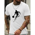 thumbnail image 1 of Camiseta con estampado de jugador de baloncesto en contraste, cuello redondo y manga corta, estilo casual y elegante para actividades de verano al aire libre. Ideal para adultos, hombres, adolescentes, 1 of 6