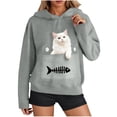 thumbnail image 3 of XPMWRP Cute Cat Sweatshirt for Women Casual Graphic Hoodie Fashion Animal Print Long Sleeve Pullover Oversized Tops Gray XXL, 3 of 8