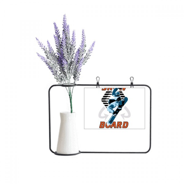 Tabla de Snow Winter Sport ilustración Tarjeta de jarrón de lavanda artificial