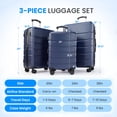 thumbnail image 2 of Bolso de mano rígido Luggage Simple Deluxe de 24 pulgadas, azul con TSA, 2 of 7