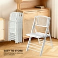 thumbnail image 4 of Zimtown 4Pcs Bamboo Folding Chair - Comfortable Seating for Indoor/Outdoor Patio Porch Wedding Party Event (White), 4 of 7