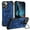 Blue, variant on TECH CIRCLE for iPhone 16 Hybrid Case Compatible with MagSafe with Metal Camera Stand Magnetic Ring, Heavy Duty Rugged Silicone&PC Military Grade Shockproof Cover for Men Boys,Purple